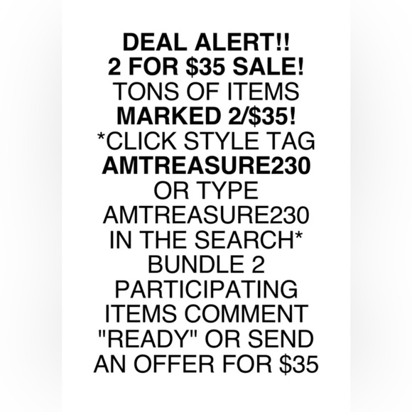 Spring Summer Bundle Sale!! 2/$35 on participating items in my closet - Picture 1 of 1